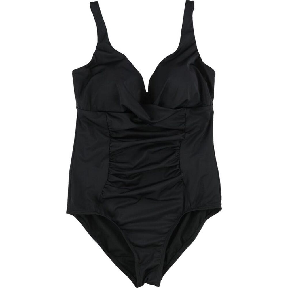SWIMSUITS FOR ALL Womens Ruched Twist Front One Piece Tank Swimsuit, NWT